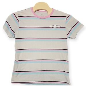 Sanrio Cinnamoroll‎ Striped Ringer T-Shirt, Embroidered, Graphic Print X-Large